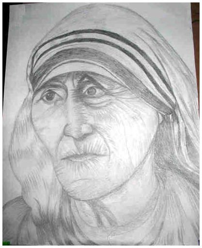 Mother Teresa Charcoal Drawing By Surya Balu | absolutearts.com-saigonsouth.com.vn